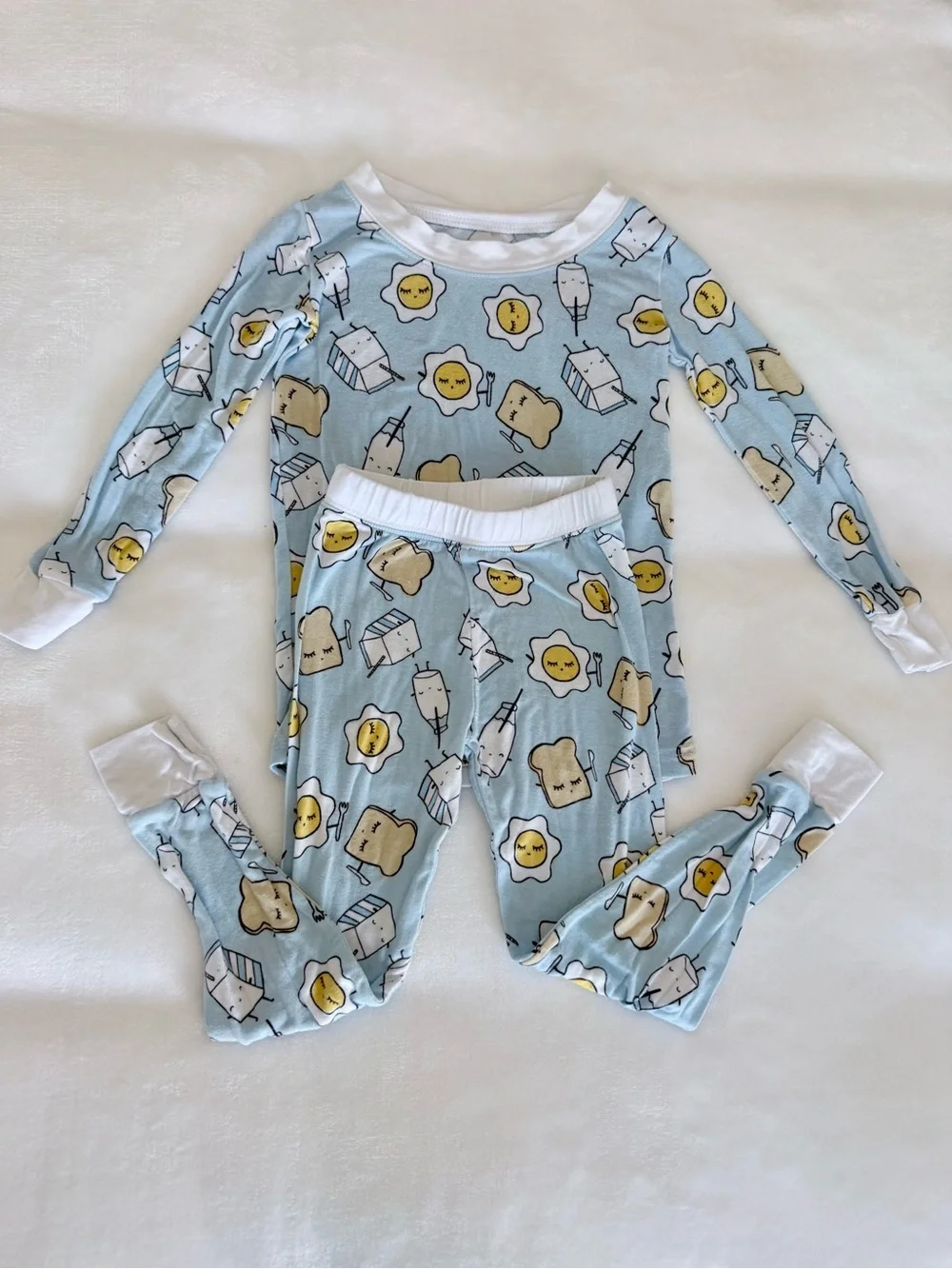 Little Sleepies Blue Breakfast Long-sleeve Pjs (size 18-24M)